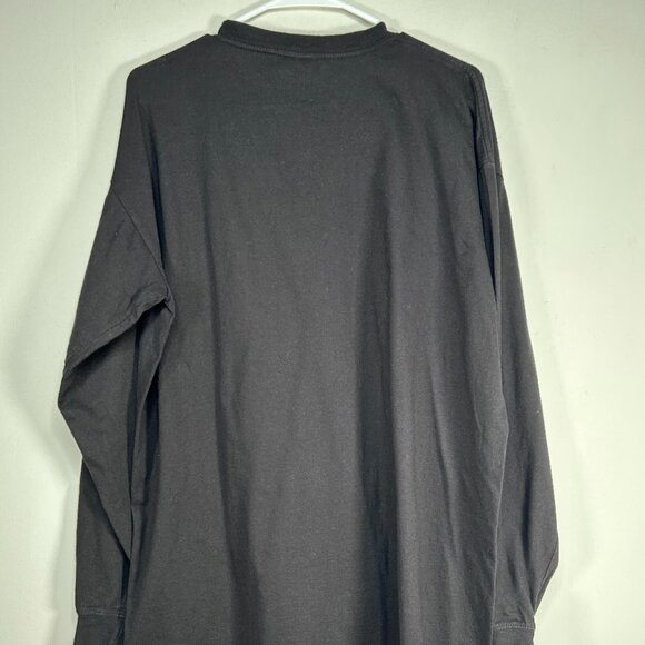 Sada Long Sleeve Shirt Top Men's 2X Crew Neck Black Casual 100% Cotton - Picture 5 of 12